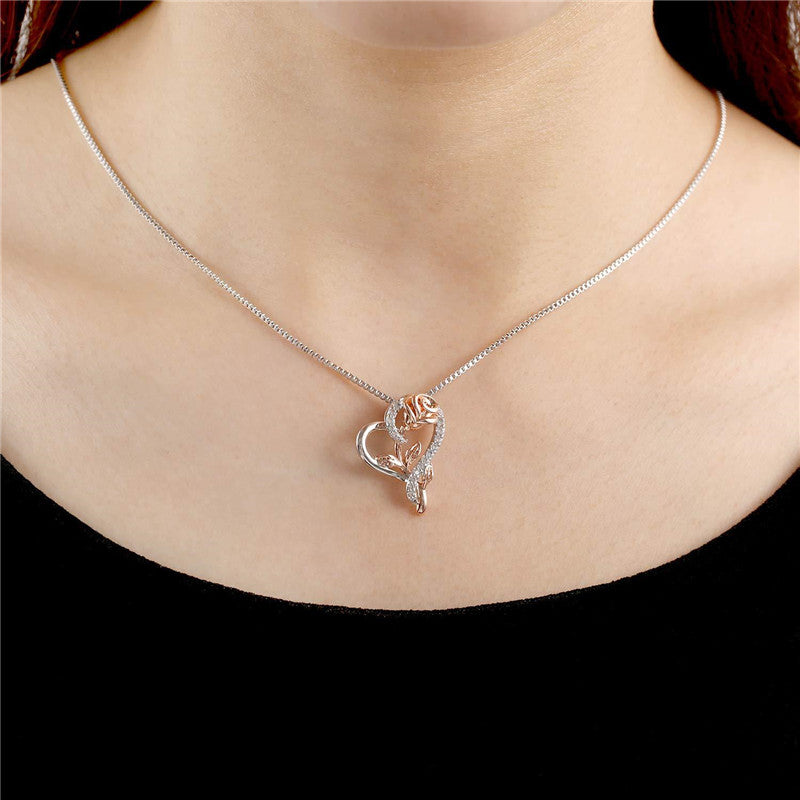 Love Rose Necklace with Diamonds