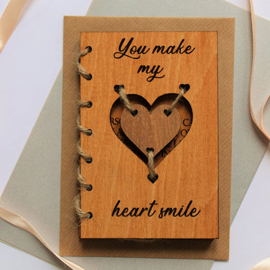 Personalized Wooden Valentine's Day Gift Card