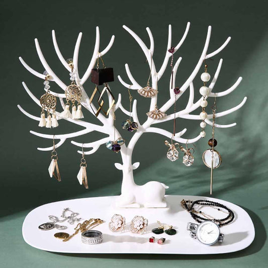 Deer Earrings Necklace Ring Pendant Bracelet Jewelry Cases & Display Stand Tray Tree Storage Jewelry