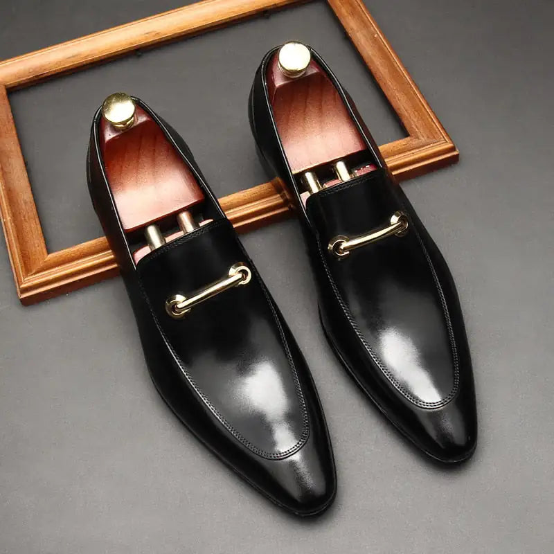 Leather Loafers for Men Genuine Leather Business Office Dress Shoes - Formal Dress Shoes, Wedding, Party and Office