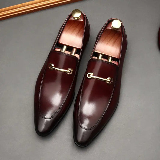 Leather Loafers for Men Genuine Leather Business Office Dress Shoes - Formal Dress Shoes, Wedding, Party and Office